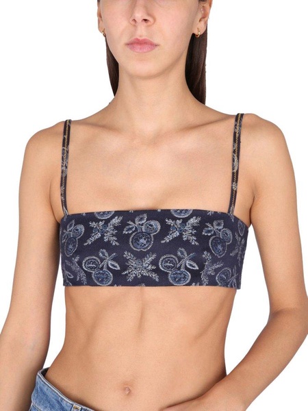 Etro Patterned-Jacquard Spaghetti Strap Top