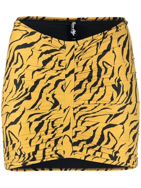 Reina Olga Tiger Print Gathered Skirt