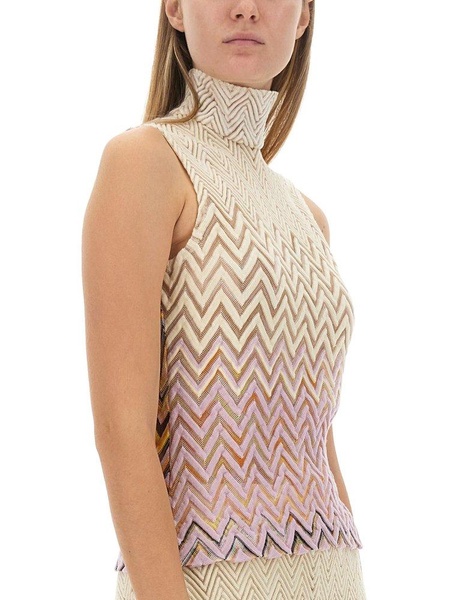 Missoni Zig-Zag Knitted Lace Top