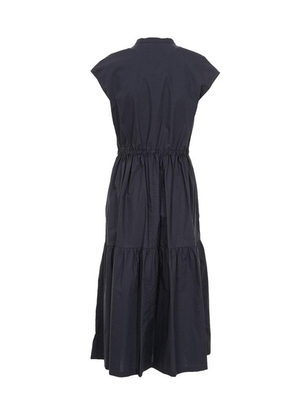 Woolrich Button Detailed Drawstring-Waist Ruched Dress