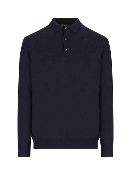 Loro Piana Long-Sleeved Knitted Polo Shirt