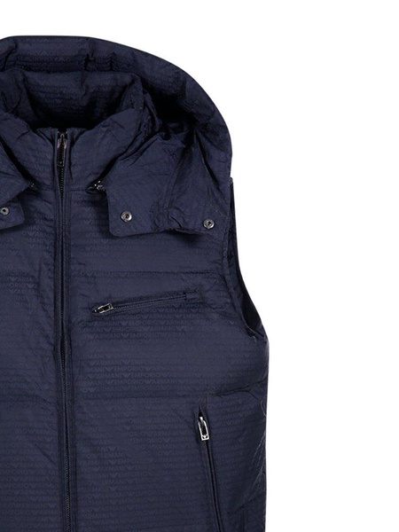 Emporio Armani All-Over Logo Jacquard Down Vest