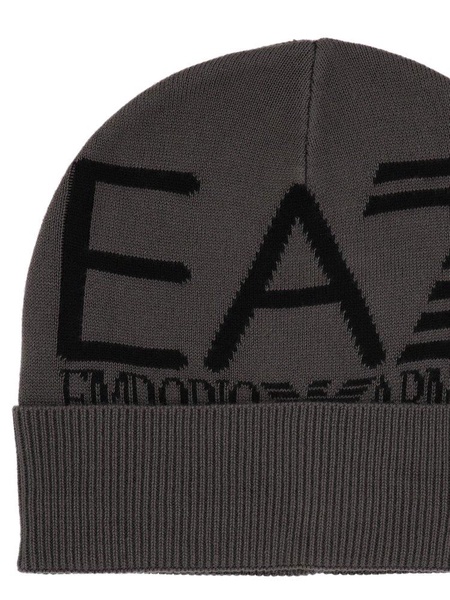 Ea7 Emporio Armani Logo Intarsia-Knit Beanie