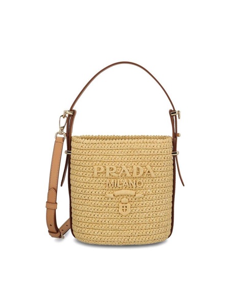 Prada Logo-Embroidered Bucket Bag