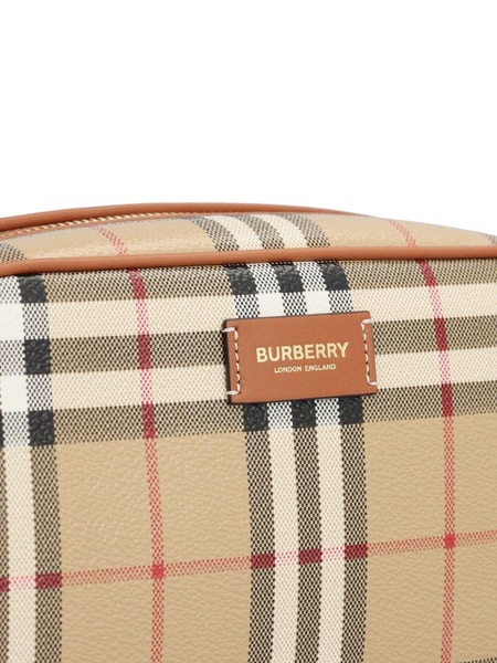 Burberry Checked Zipped Medium Travel Pouch