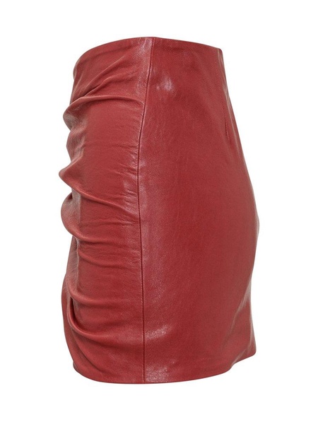 The Mannei Ruched Back-Zipped Mini Skirt