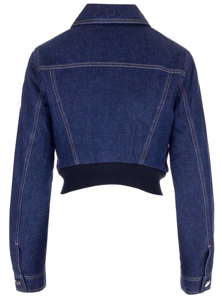 Alaïa Zipped Cropped Denim Jacket