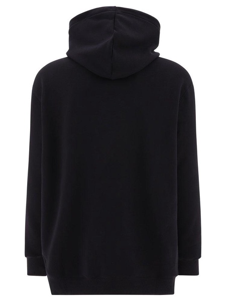 Lanvin Curb Logo Embroidered Drawstring Hoodie