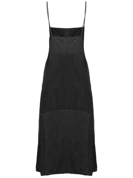 Jil Sander Lace-Embroidered Square-Neck Sleeveless Midi Dress