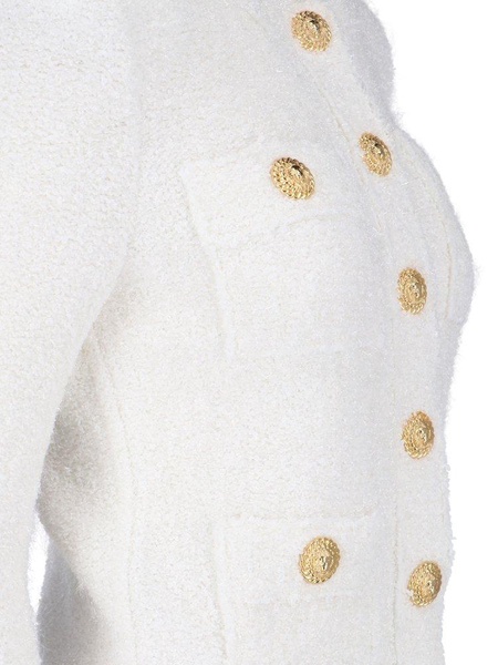 Balmain Buttoned Tweed Short Jacket