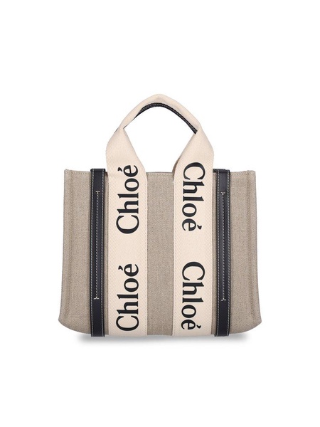 Chloé Woody Logo Detailed Small Tote Bag