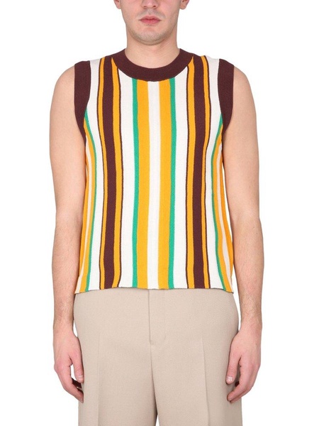 Wales Bonner Scale Striped Crewneck Knitted Vest