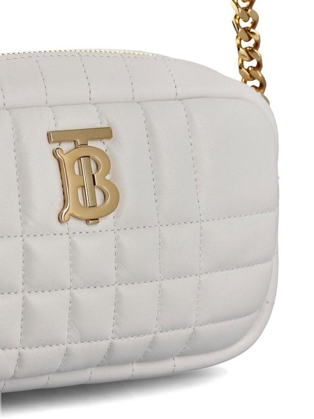 Burberry Logo Plaque Quilted Shoulder Bag