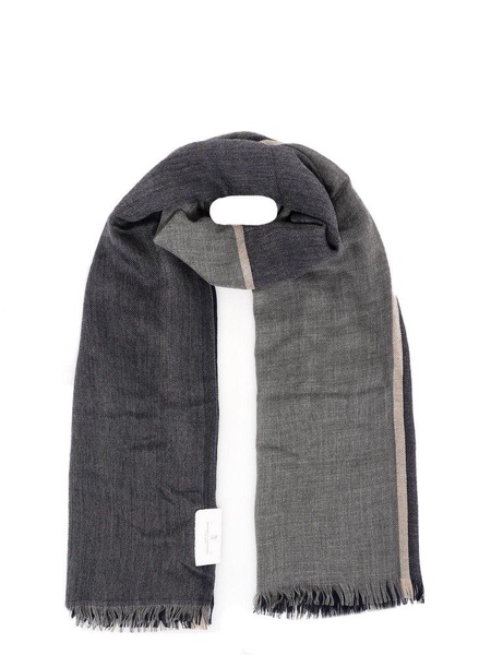 Brunello Cucinelli Colour Block Fringed Scarf