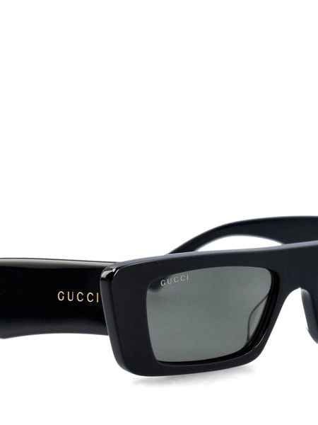 Gucci Eyewear Logo Engraved Rectangle Frame Sunglasses