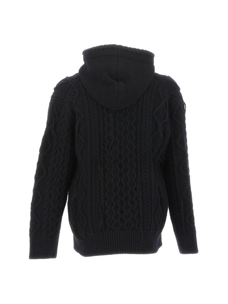 Junya Watanabe MAN Cable-Knitted Zip-Up Hoodie