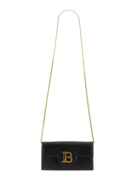 Balmain Logo-Plaque Foldover Top Crossbody Bag