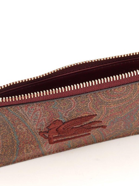 Etro Logo Embroidered Paisley Print Card Holder