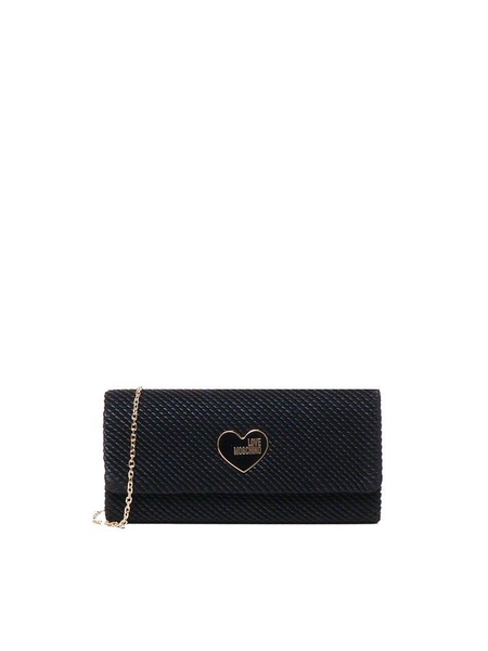 Love Moschino Logo-Plaque Chain-Linked Clutch Bag