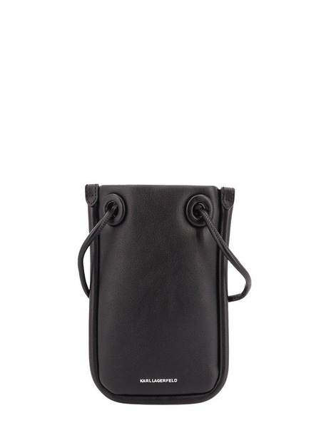 Karl Lagerfeld Logo Patch Drawstring Phone Case