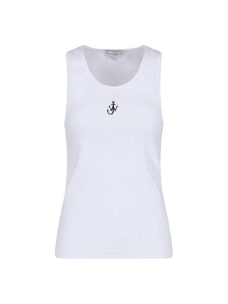 JW Anderson Logo Embroidered Ribbed Tank Top