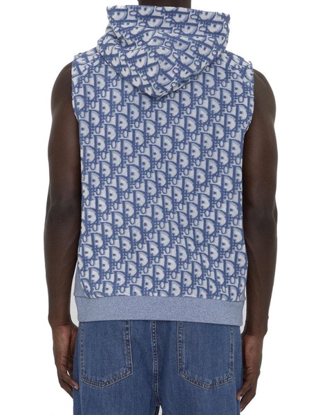 Dior Homme All-Over Logo Patterned Sleeveless Hoodie