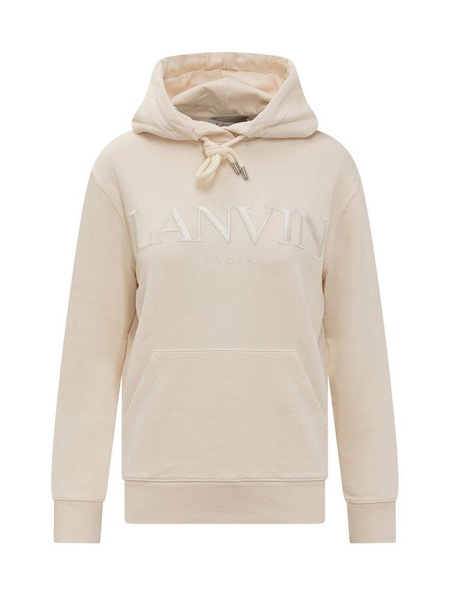 Lanvin Logo Embroidered Drawstring Hoodie