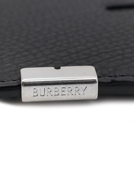 Burberry Grained-Texture Logo Engraved Cardholder