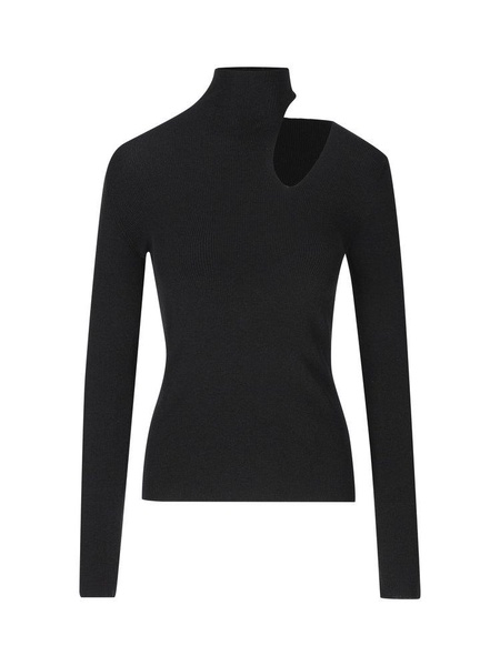 Fendi Asymmetric Cut-Out Detailed Polo Neck Jumper