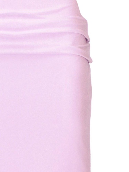 Sportmax High-Shine Cut-Out Strapless Midi Dress