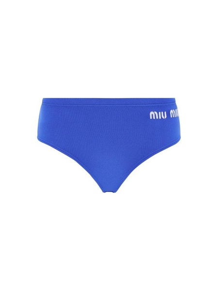 Miu Miu Logo-Embroidered Stretched Bikini Bottoms