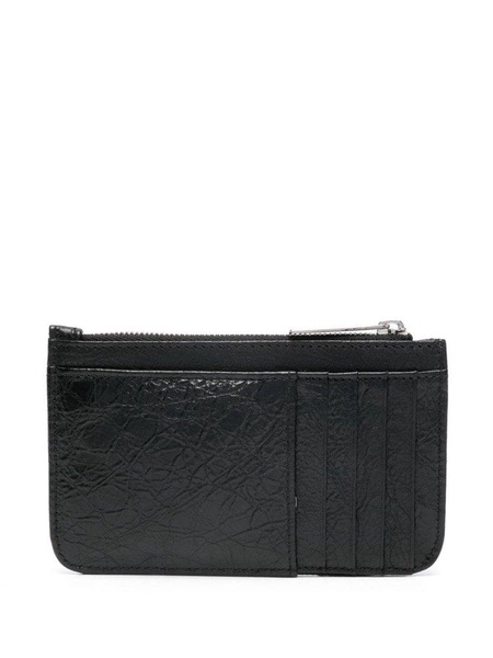 Balenciaga Logo Plaque Zipped Wallet