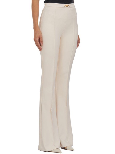 Elisabetta Franchi Horsebit Stretch Crepe Palazzo Trousers