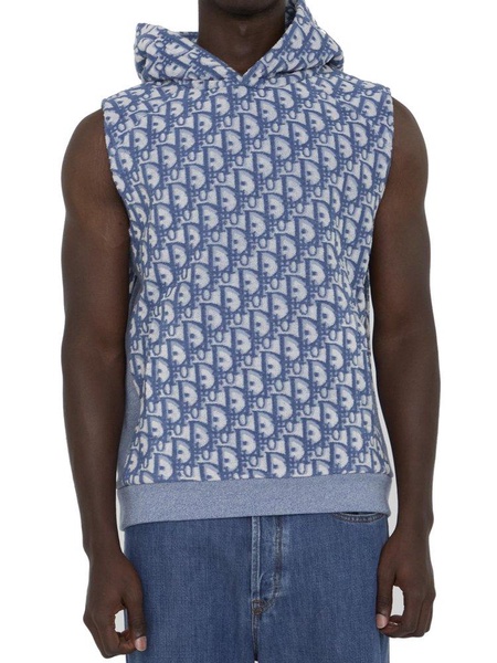 Dior Homme All-Over Logo Patterned Sleeveless Hoodie