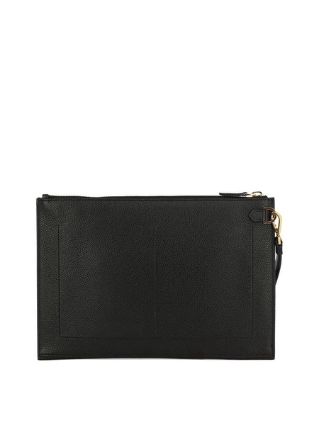 Tom Ford Logo Stamp Zipped Clutch Bag