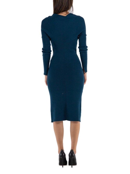 Lanvin V-Neck Long-Sleeved Midi Dress