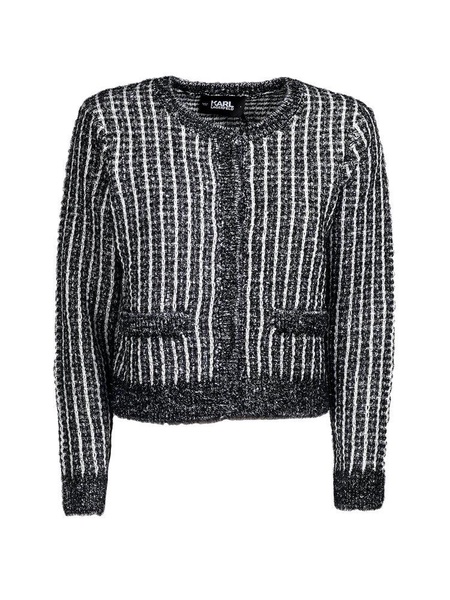 Karl Lagerfeld Tweed Knitted Cardigan