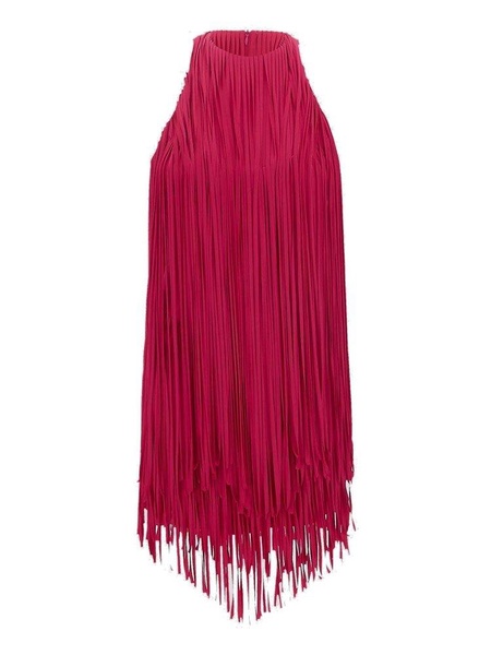 Alexandre Vauthier Fringed Sleeveless Crewneck Mini Dress