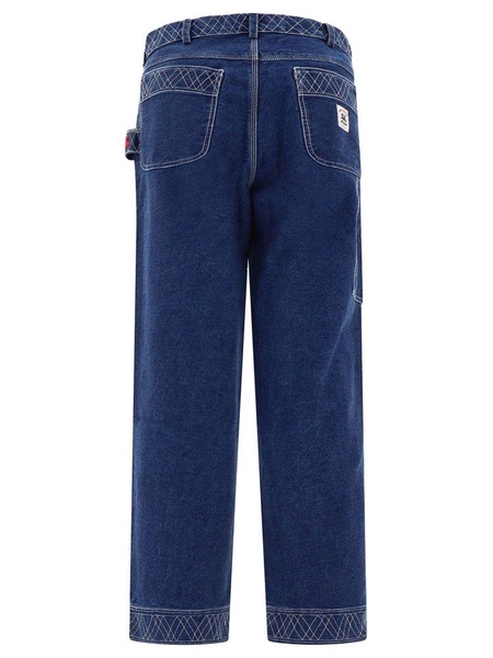 Bode Knolly Brook Contrast Stitched Mid Rise Jeans