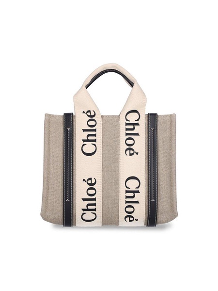 Chloé Woody Logo Detailed Small Tote Bag