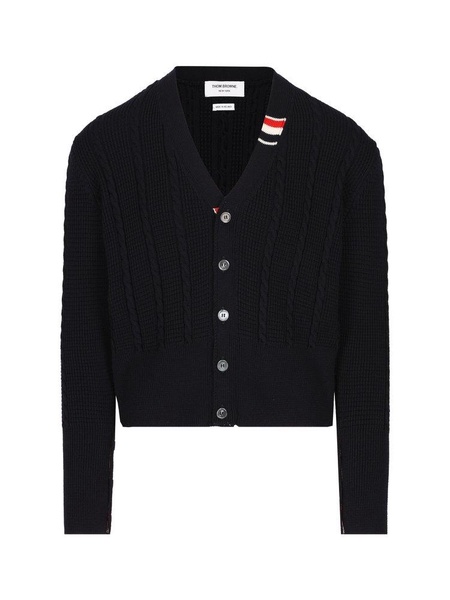 Thom Browne V-Neck Buttoned Knitted Cardigan