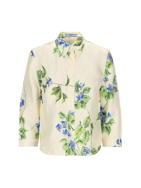 Prada Floral-Printed Button-Up Shirt