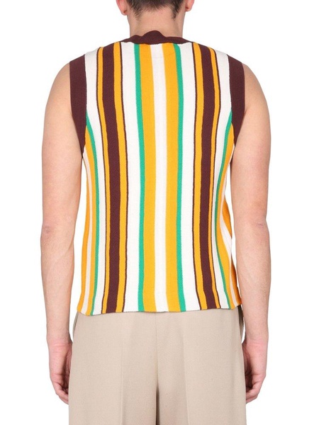 Wales Bonner Scale Striped Crewneck Knitted Vest