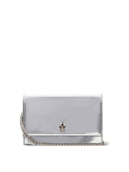 Alexander McQueen Skull Plaque Fold-Over Shoulder Bag