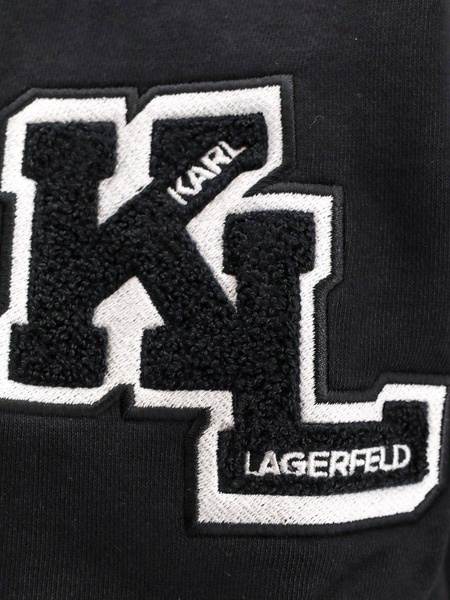 Karl Lagerfeld Monogram Flocked Button-Up Sweatshirt