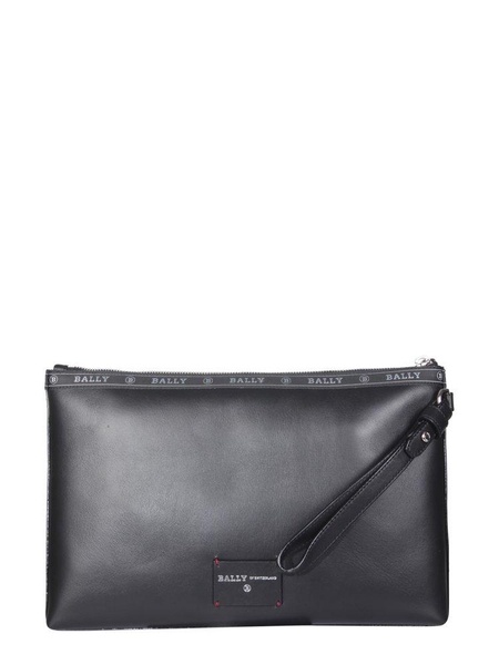 Bally Logo Stipe Detailed Clutch