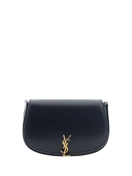 Saint Laurent Logo Plaque Foldover Top Mini Clutch Bag