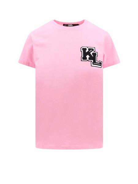 Karl Lagerfeld KL Logo Flocked Crewneck T-Shirt