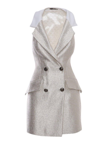 Elisabetta Franchi Sleeveless Tweed Mini Dress