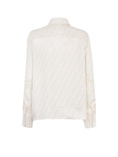 Fendi Monogrammed Collared Long-Sleeve Shirt